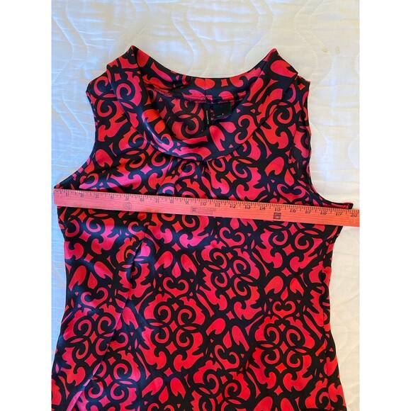 New Directions Blouse Size Large Top Gorgeous Red & Black Pattern Sleeveless - Picture 8 of 9